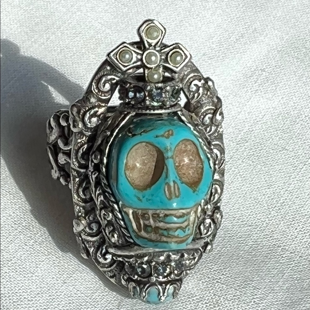 Ollipop (Sweet Romance) Turquoise Skull Ring